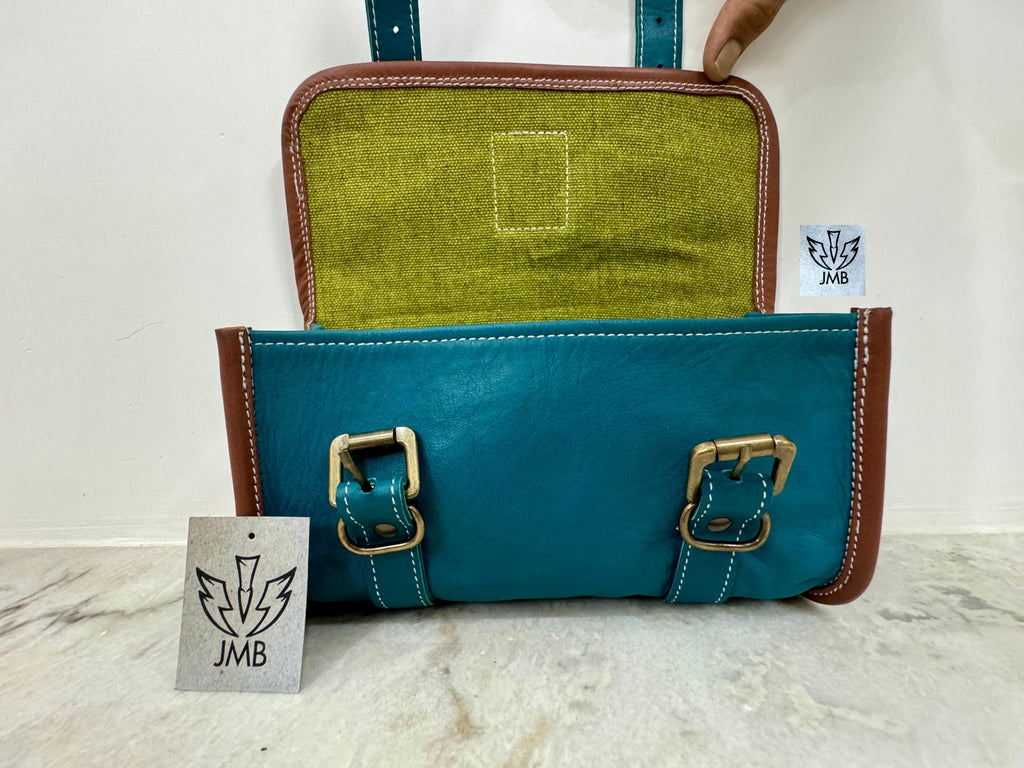 Set 3x Motorcycle Leather Saddlebag