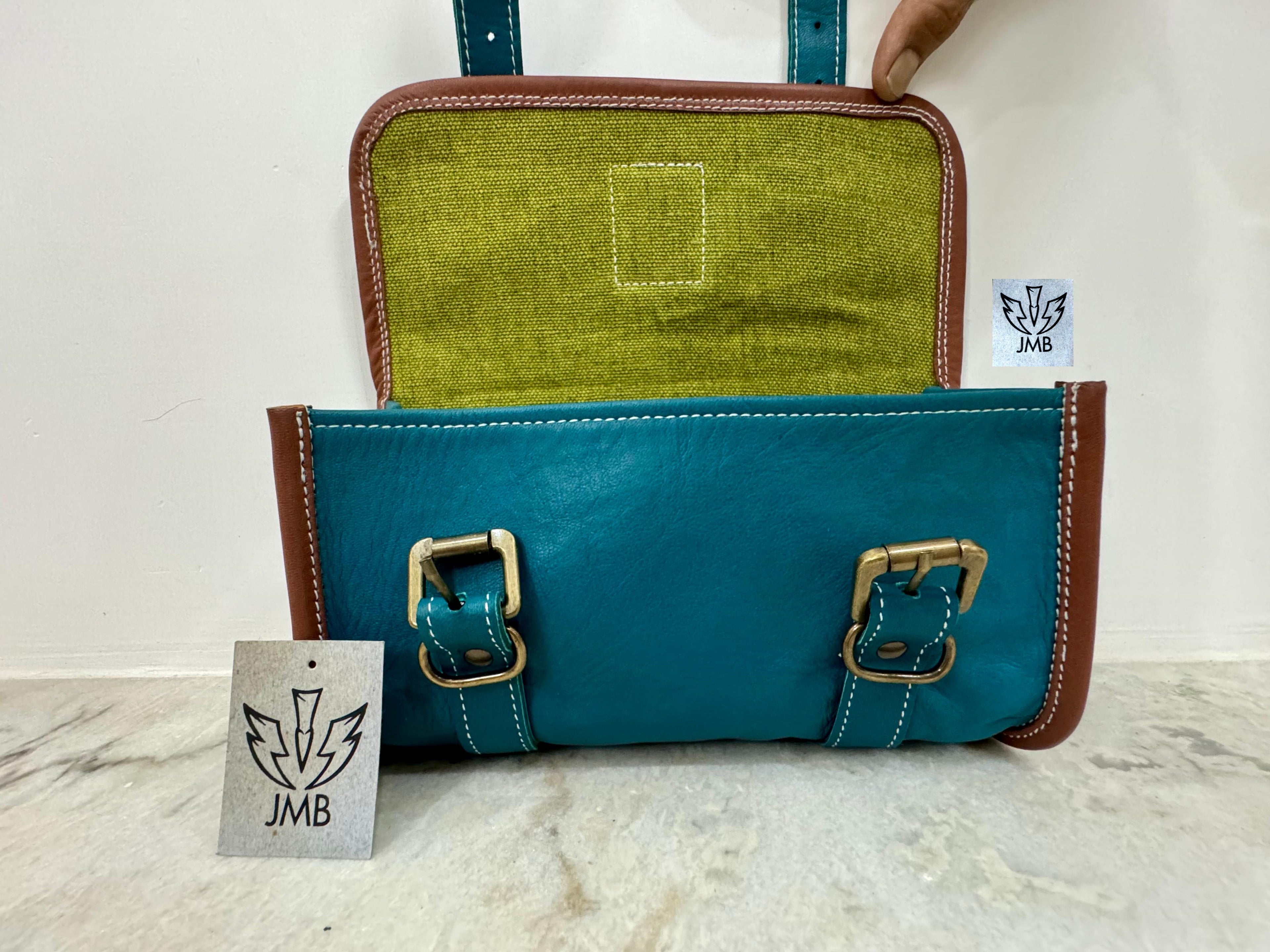 Set 3x Motorcycle Leather Saddlebag