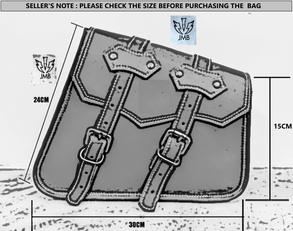 Set 3x Motorcycle Leather Saddlebag