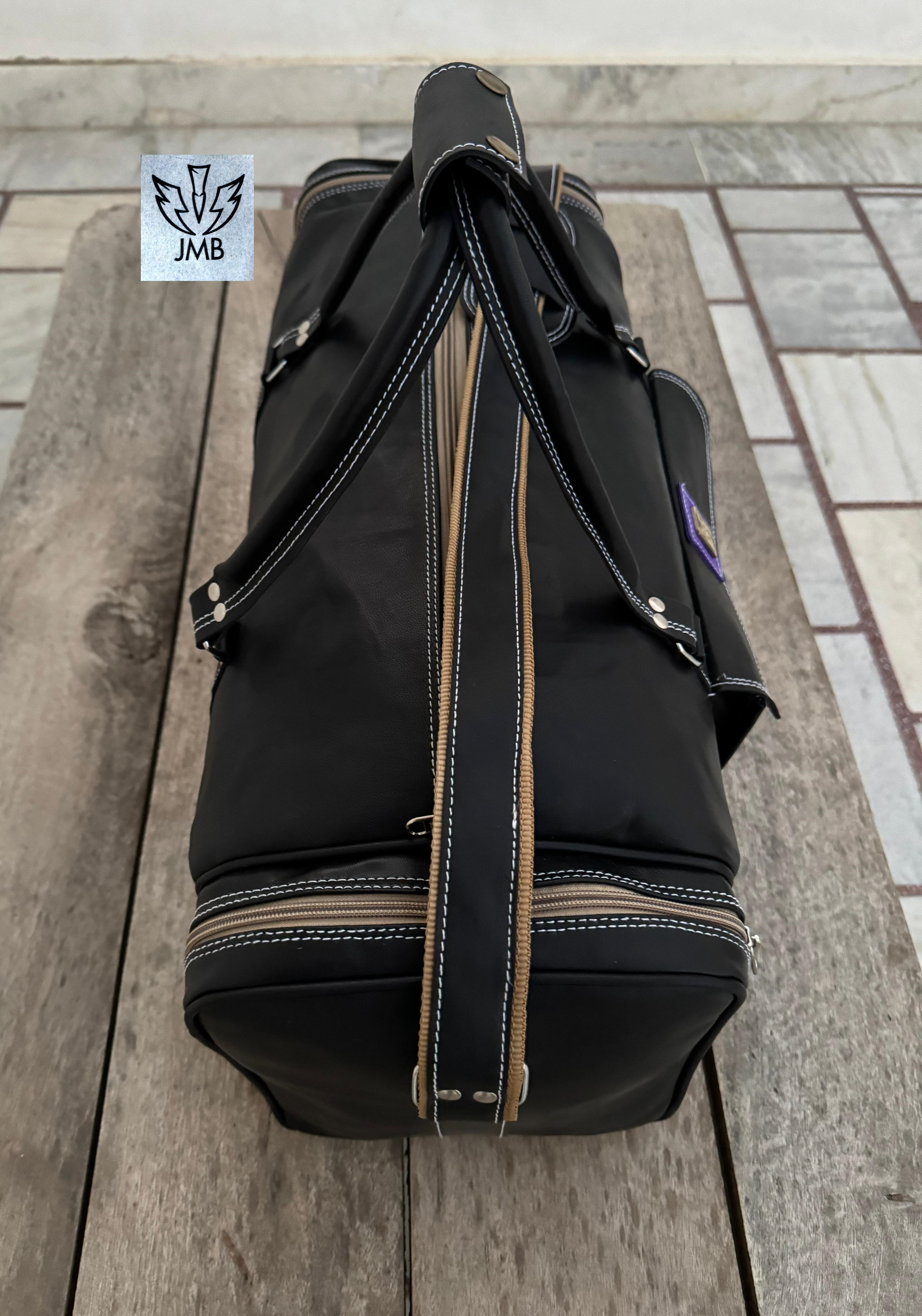 Unisex Black Genuine Leather Travel & Gym Duffle Bag – Weekend Overnight Luggage By Jasolcraft