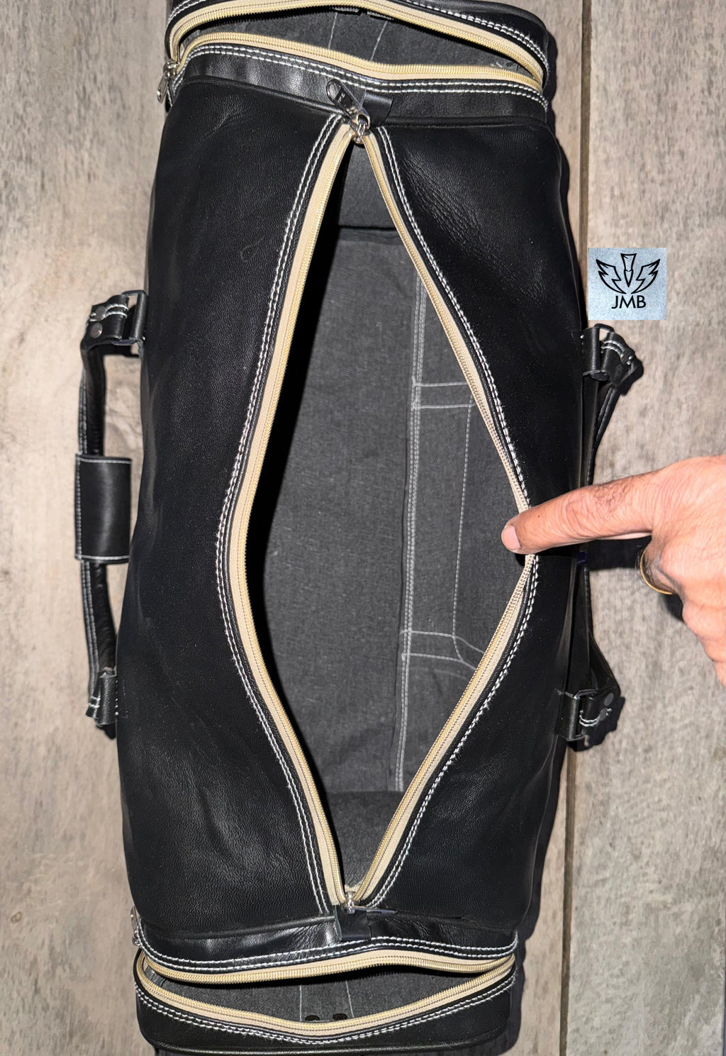 Unisex Black Genuine Leather Travel & Gym Duffle Bag – Weekend Overnight Luggage By Jasolcraft