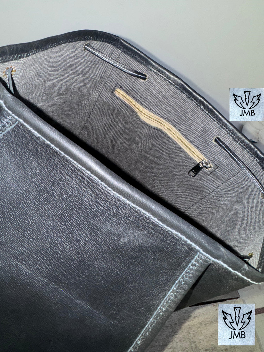 Black Leather Unisex Backpack – 18" Rucksack for School, Travel & Daily Use | JMB by JasolCraft