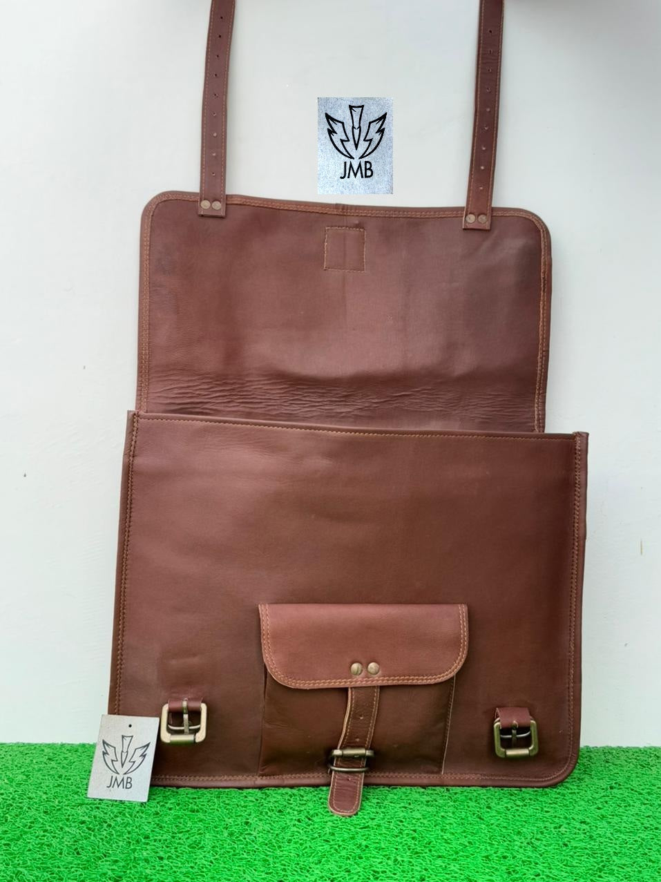 Motorcycle Saddlebag 1 Side Bag Pouch Brown Leather Pannier