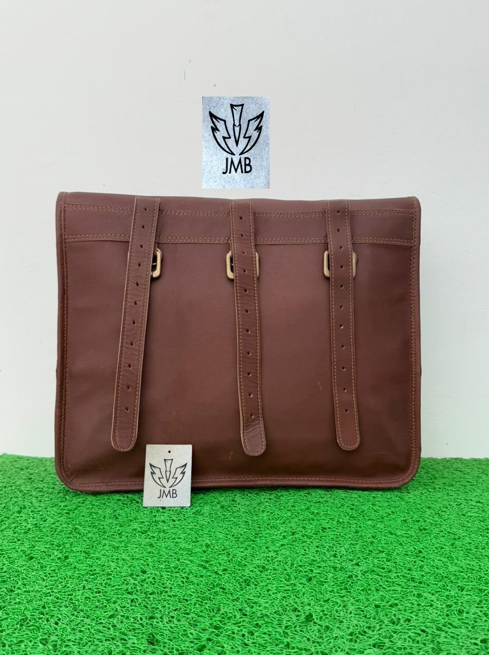 Motorcycle Saddlebag 1 Side Bag Pouch Brown Leather Pannier