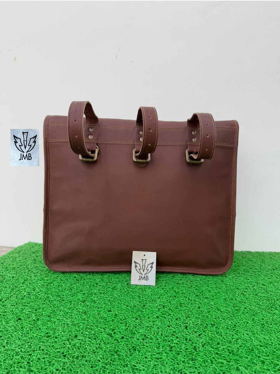 Motorcycle Saddlebag 1 Side Bag Pouch Brown Leather Pannier