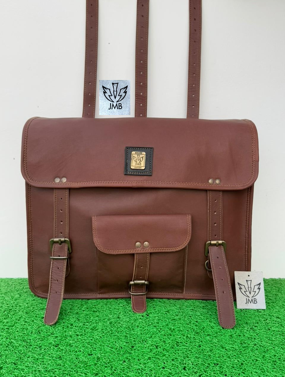 Motorcycle Saddlebag 1 Side Bag Pouch Brown Leather Pannier