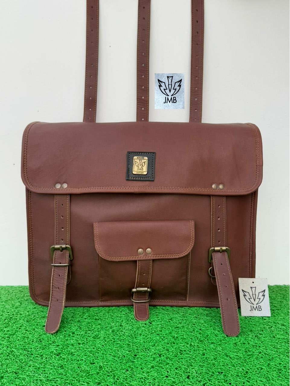 Motorcycle Saddlebag 1 Side Bag Pouch Brown Leather Pannier