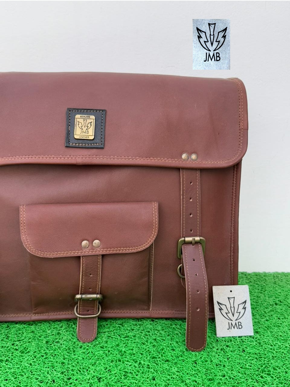 Motorcycle Saddlebag 1 Side Bag Pouch Brown Leather Pannier