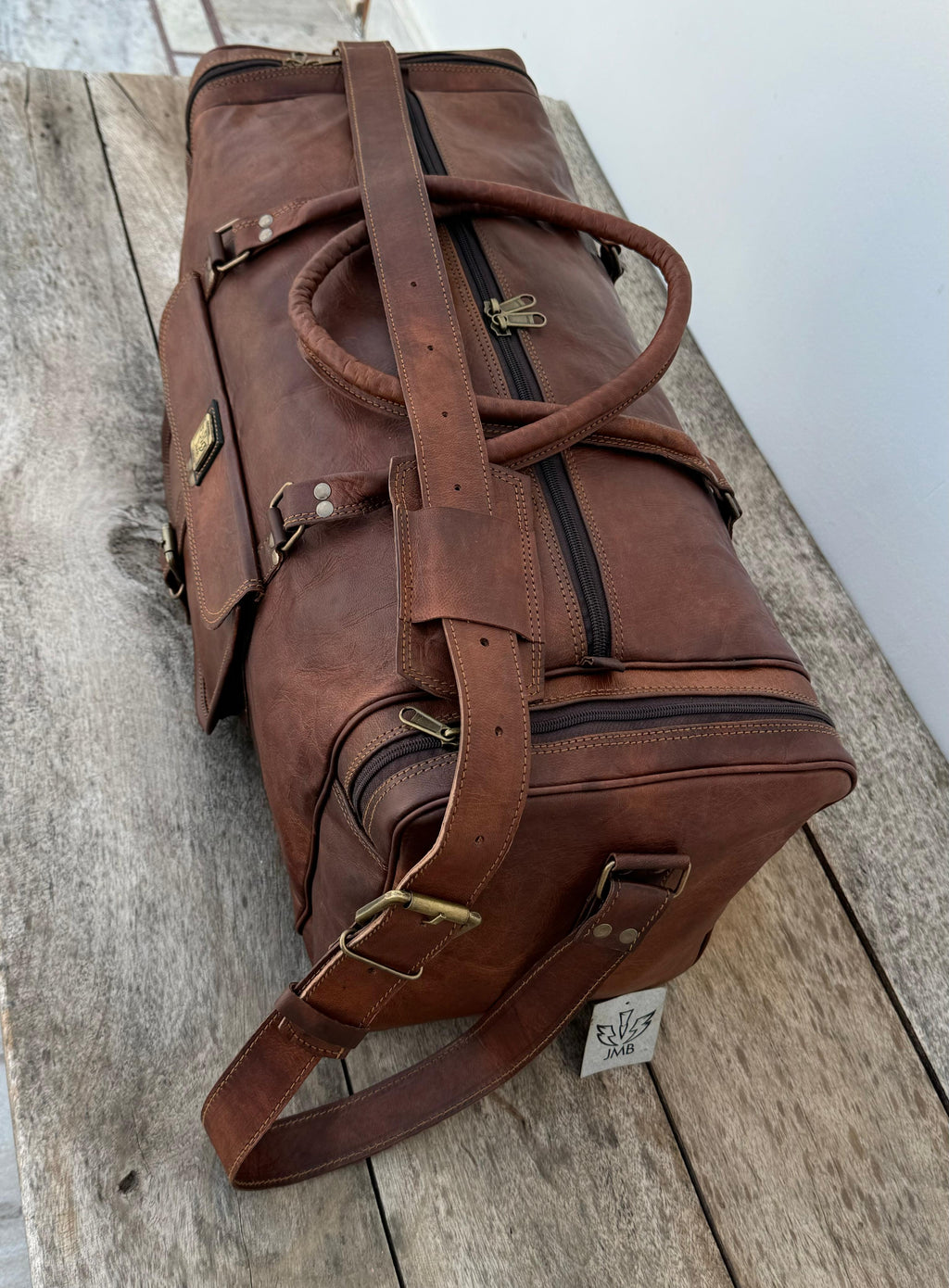 Unisex Leather Genuine Travel Gym Weekend Luggage Overnight Duffle Bag Jasolcraft