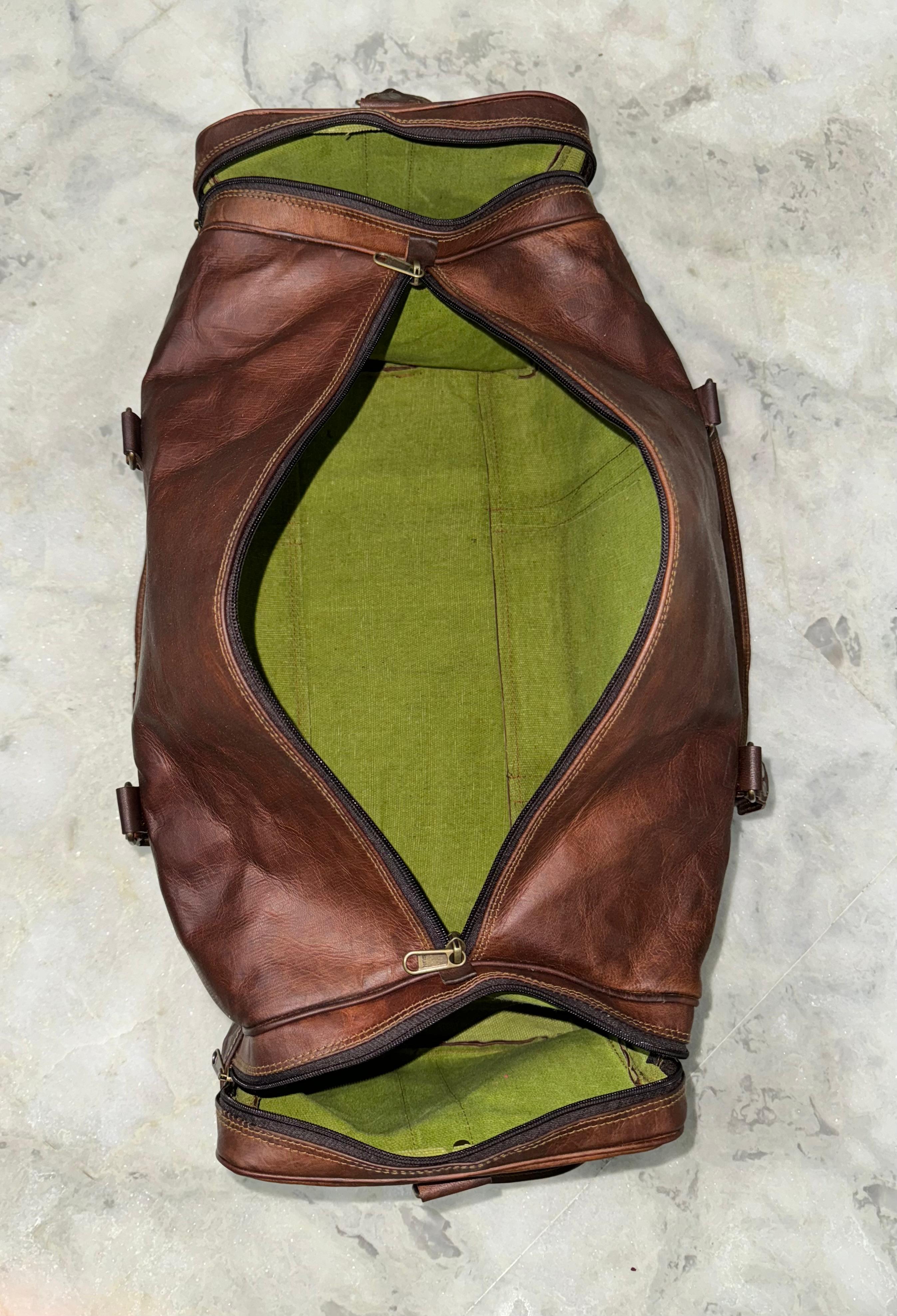 Unisex Leather Genuine Travel Gym Weekend Luggage Overnight Duffle Bag Jasolcraft